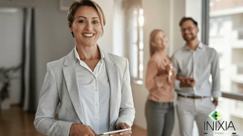 RC PRO Agent immobilier - Une agente immobilière fait visiter un appartement à ces futures locataires.