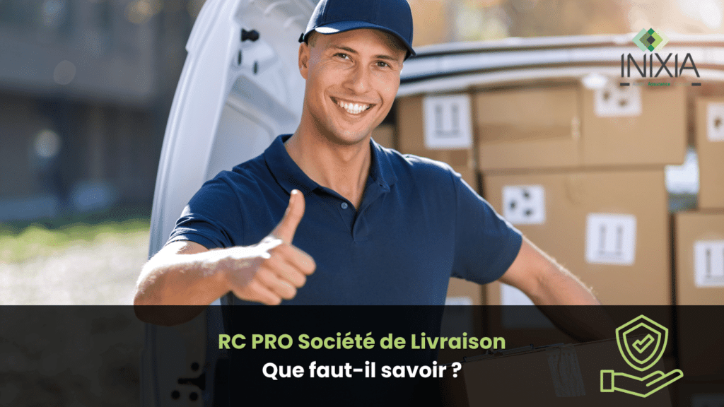 Un livreur en uniforme bleu souriant et levant le pouce, debout devant un camion de livraison rempli de cartons.